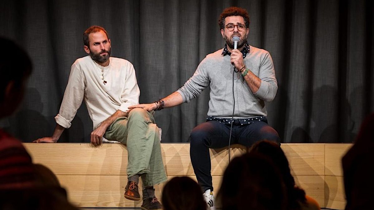 Rotem Levin (links) bei seiner Deutschlandtour mit Osama Iliwat. Foto: Combatants for Peace/Marc Doradzill