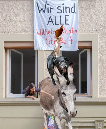 Auch Esel, Katze, Hund und Hahn sind Wilhelm-Raabe-Straße 4. 