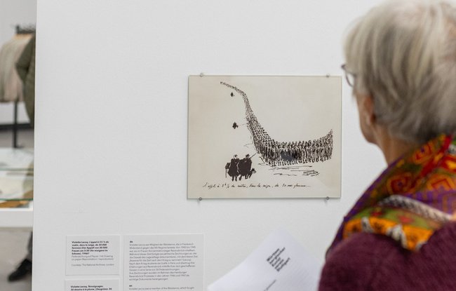 Federzeichnung von Violette Lecoq aus dem KZ Ravensbrück.