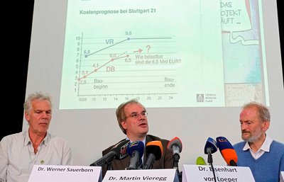 Sauerborn, Vieregg und von Loeper (v.l.n.r.) präsentieren 2016 ein neues Gutachten. foto: Joachim E. Röttgers