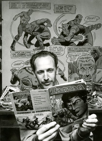 Sauber inszeniert: der junge Bausinger mit Schundheft in den 1970er-Jahren. Foto: Manfred Grohe