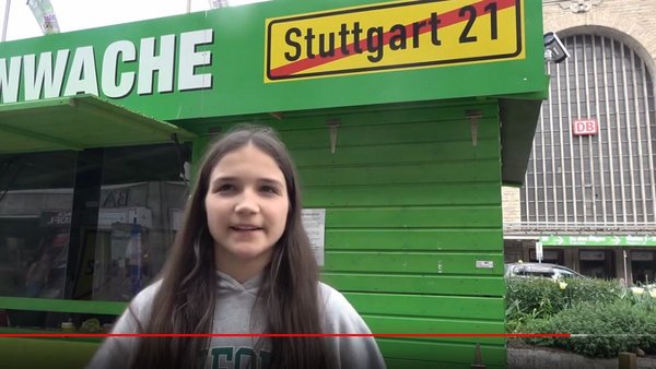 Sieht noch Nachholbedarf beim Kampf gegen S 21: Stuttgarter Fridays-for-Future-Aktivistin Judith Scheytt. Screenshot: Klimabahn-Initiative
