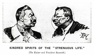 Der Kaiser und US-Präsident Theodore Roosevelt. Bild: E. T. Reed, "Punch", 16. 11. 1904