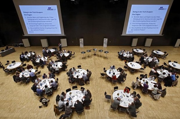 Filderdialog 2013. Bürgerbeteiligung zur Anbindung des Flughafens an Stuttgart 21. Foto: Joachim E. Röttgers