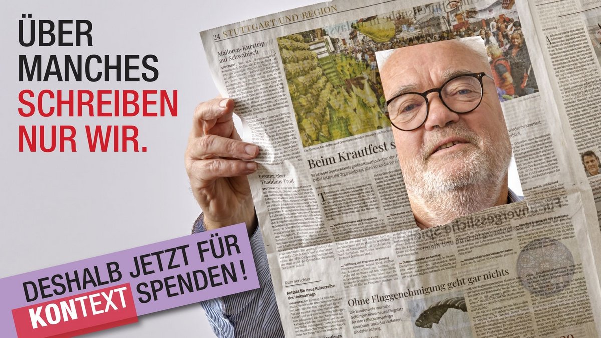 Josef-Otto Freudenreich, Kontextredakteur und -mitgründer. Foto: Joachim E. Röttgers, Grafik: Susanne Wais