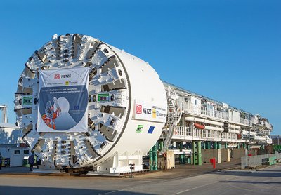 Schlummert nun im Beton: Tunnelbohrmaschine "Wilhelmine" in Rastatt. Foto: Herrenknecht