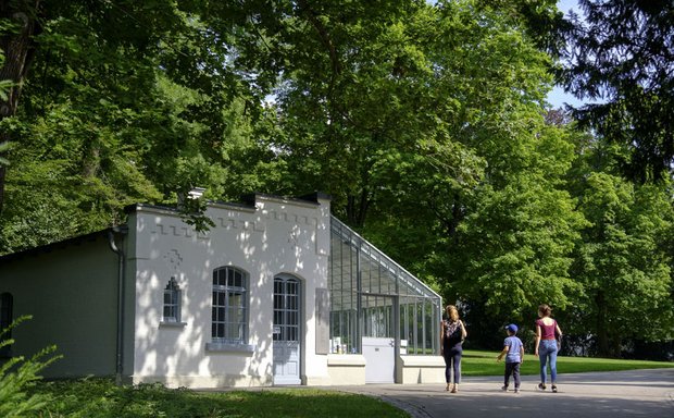 Rekonstruierte Versuchswerkstatt Gottlieb Daimlers im Cannstatter Kurpark.