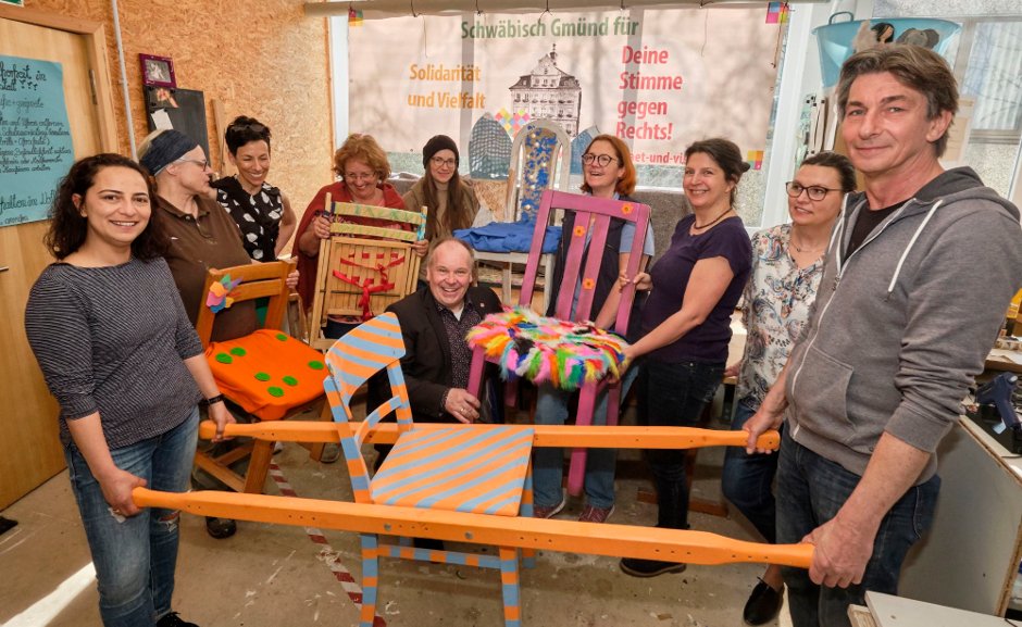 Die AktivistInnen vom Gmünder Bündnis für Vielfalt und Solidarität. 