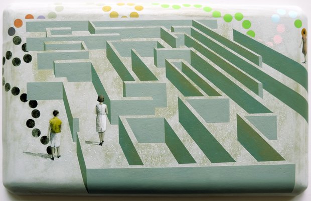 Die SPD ist gar nicht rot? "25.5.2014-26.5.2019", Acrylgemälde.  Die SPD ist gar nicht rot? "25.5.2014-26.5.2019", Acrylgemälde.