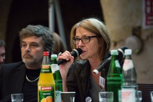 Susanne Stiefel auf dem Podium.