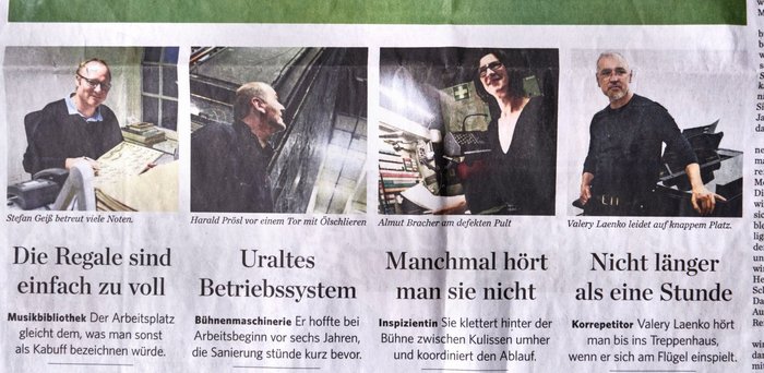 StZ vom 23.12.2019 – wenn es um die Oper geht, sind den StZN auch mal die Bedingungen am Arbeitsplatz wichtig. Fotos: Joachim E. Röttgers StZ vom 23.12.2019 – wenn es um die Oper geht, sind den StZN auch mal die Bedingungen am Arbeitsplatz wichtig. Fotos: Joachim E. Röttgers