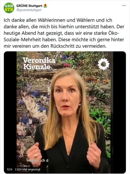 Screenshot: Twitter, <a href="https://twitter.com/gruenestuttgart/status/1325707443767144450">Link</a>