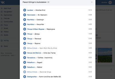 Quelltext der inzwischen gelöschten Playlist von Mitorganisator Pascal Völlinger. Screenshot: Vk