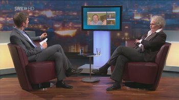 Nüsslein-Volhard im Zwiegespräch. Foto: Screenshot SWR