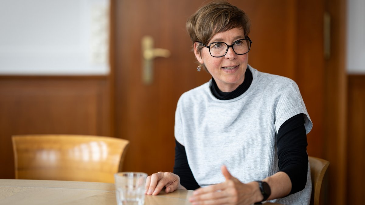 Stefanie Stegmann beim Kontext-Gespräch. Foto: Julian Rettig