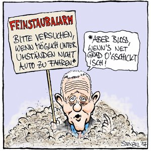 Bisher eher devot unterwegs: OB Fritz Kuhn. Karikatur: Oliver Stenzel 