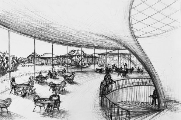 ... Treffpunkte mit Gastronomie und Kultur. Zeichnung: Henry Holzwarth