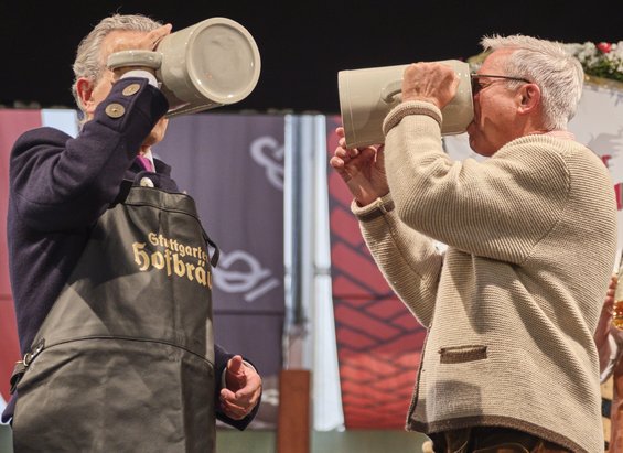 Nur noch ein Sauffest? Stuttgarts OB Frank Nopper (links) und Baden-Württembergs Innenminister Thomas Strobl.