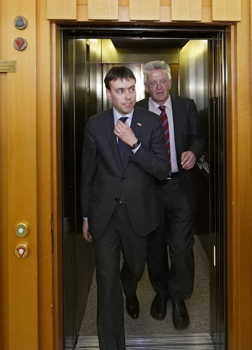 Gab's auch mal: Rot vor Grün im Südwesten, hier mit Nils Schmid und Winfried Kretschmann, 2011. Foto: Joachim E. Röttgers