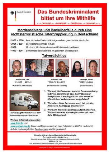 Früheres BKA-Fahndungsplakat. Foto: BKA.