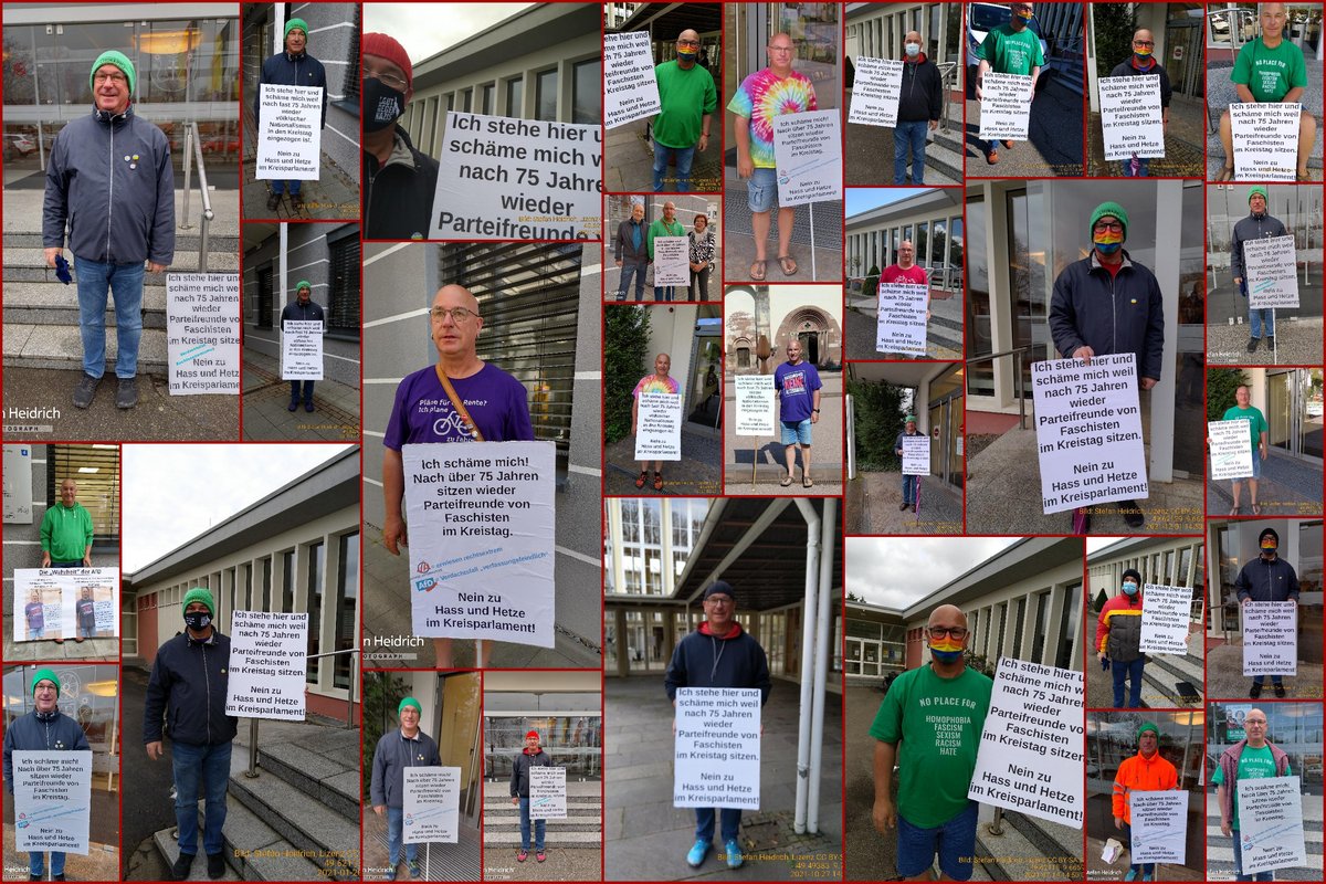 Stefan Heidrich vor dem Kreistag Main-Tauber. Collage: privat