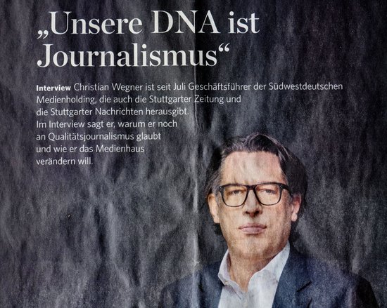 Die Vision des SWMH-Chefs Christian Wegner, erschienen in der "StZ" vom 6./7. April 2019. Fotos: Joachim E. Röttgers Die Vision des SWMH-Chefs Christian Wegner, erschienen in der "StZ" vom 6./7. April 2019. Fotos: Joachim E. Röttgers