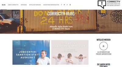 Der Correctiv-Blog aus Berlin. Screenshot