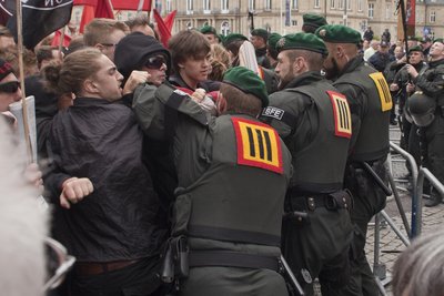 Ganz nah dran an der Demo für alle. Foto: Nico Denzinger
