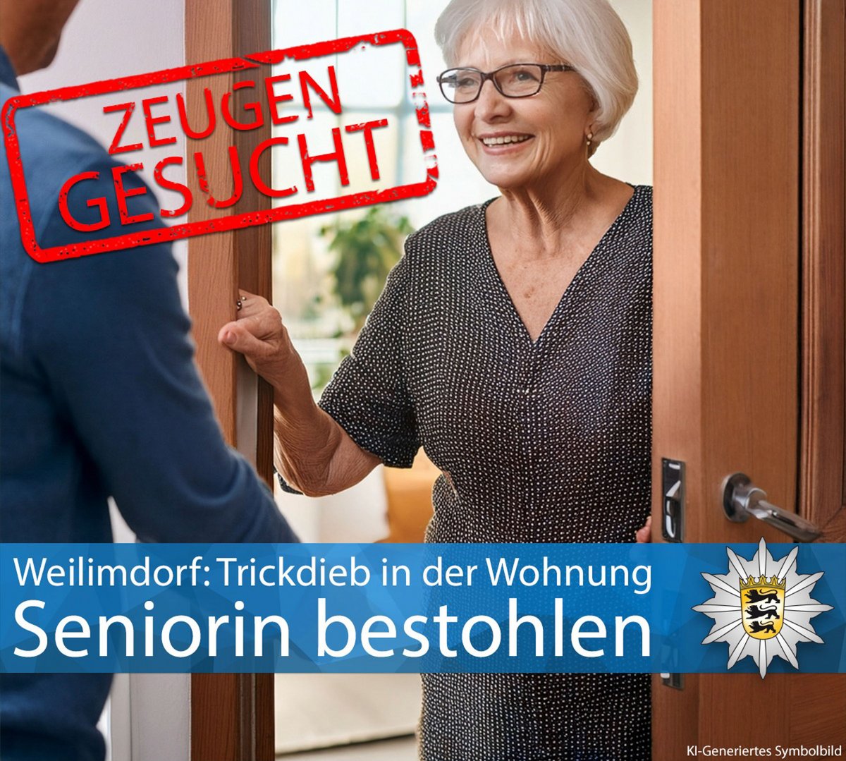 Wie hat die Opfer-Seniorin die Hand in die Tür gekriegt? Screenshot: Polizei Stuttgart
