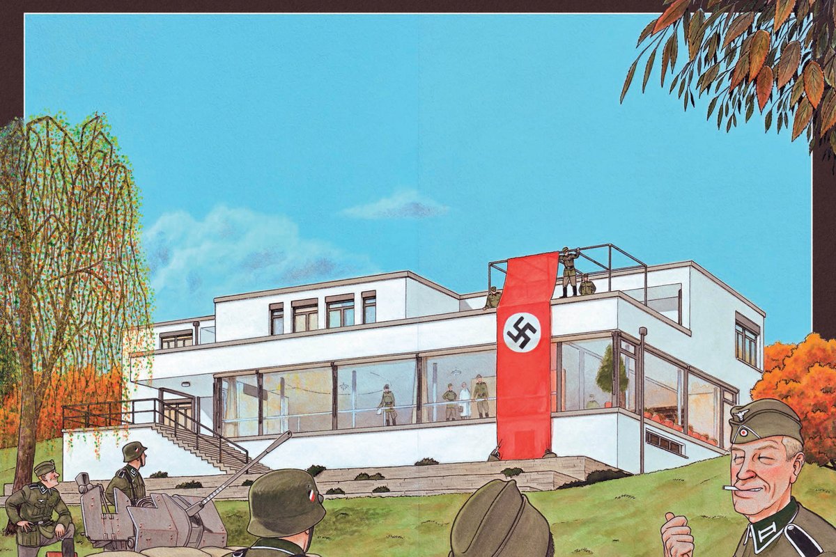 Mies van der Rohes Villa Tugendhat in Brünn, gebaut für ein jüdisches Ehepaar, 1939 besetzt von den Nazis. 