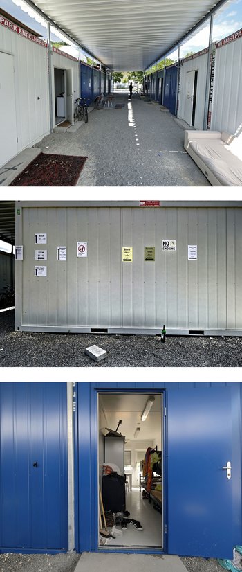 Auf Gedenkorte folgt die Gegenwart im Flüchtlingsgetto.