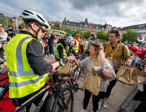 Verpflegung für die Radler:innen. 