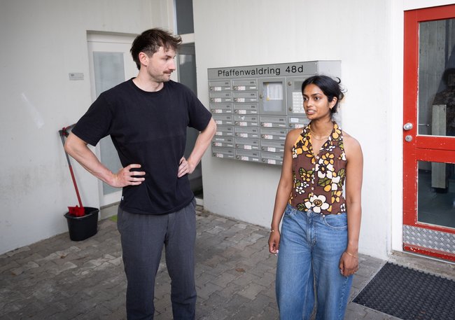 Christoph Ströhle und Bianca Hewage am Pfaffenhof 1. Foto: Julian Rettig
