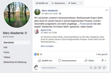 Auch die Merz-Akademie wünscht alles Gute. Screenshot