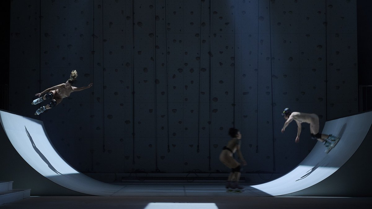 Artistische Darbietung in der Halfpipe.