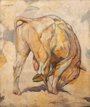 Arnold Waldschmidt: Stier, um 1933/34, Öl auf Leinwand, 140 x 119 cm, Kunstmuseum Stuttgart. Foto: Frank Kleinbach