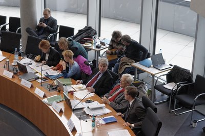 NSU-Ausschuss in Berlin in einer Pause. Foto: Hausleitner