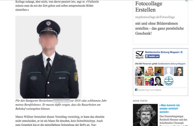 So ließ sich Andreas F. 2011 fürs SZ-Magazin porträtieren: "2010 war das schlimmste Jahr meines Berufslebens." Screenshot 