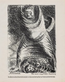 Sinnloses Wüten. Ernst Barlach, Aus einem neuzeitlichen Totentanz, Lithografie; Gerhard Schneider/ Kunstmuseum Spendhaus Reutlingen