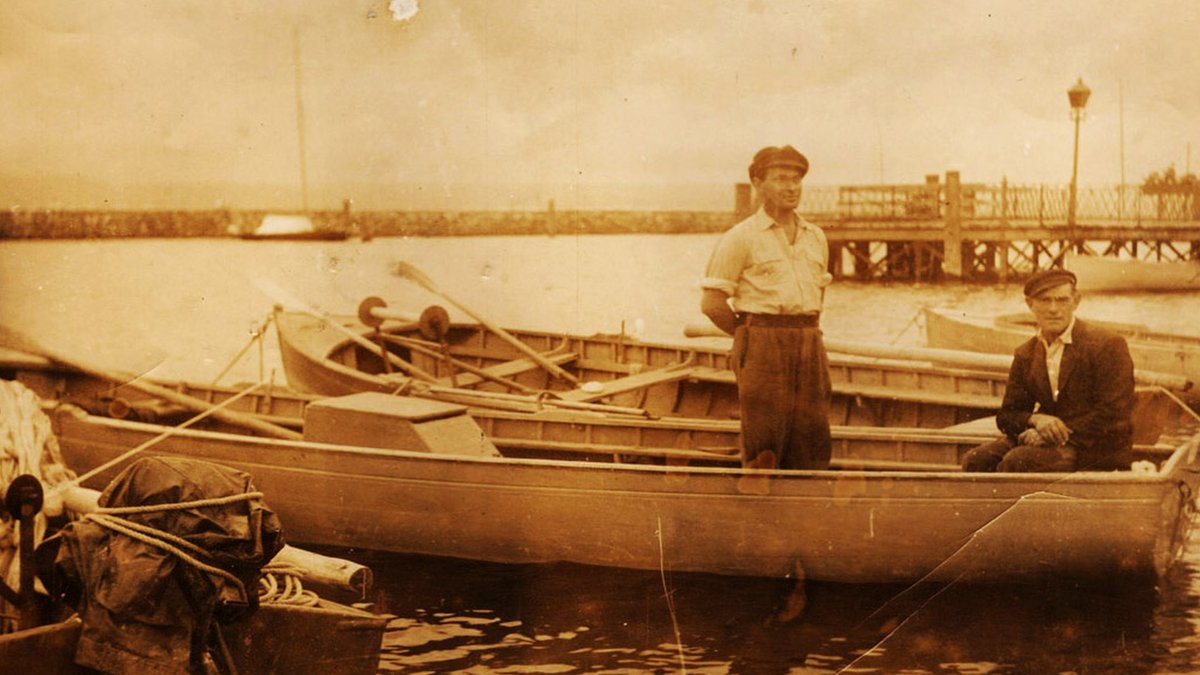Antoine Lugrin (links) und Louis Duchêne, Fischer in Thonon am Genfer See, Fluchthelfer von 1941 bis 1944 für mehrere Dutzend Bedrohte. Foto: Familienarchiv Jean-Paul Lugrin