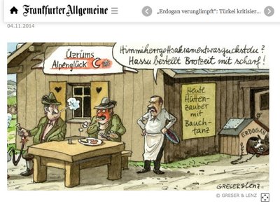 Umstrittene Karikatur der FAS. Screenshot: faz.net