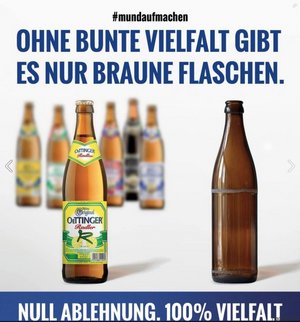 Ein Prosit der Weltoffenheit: Oettinger-Bier. Screenshot