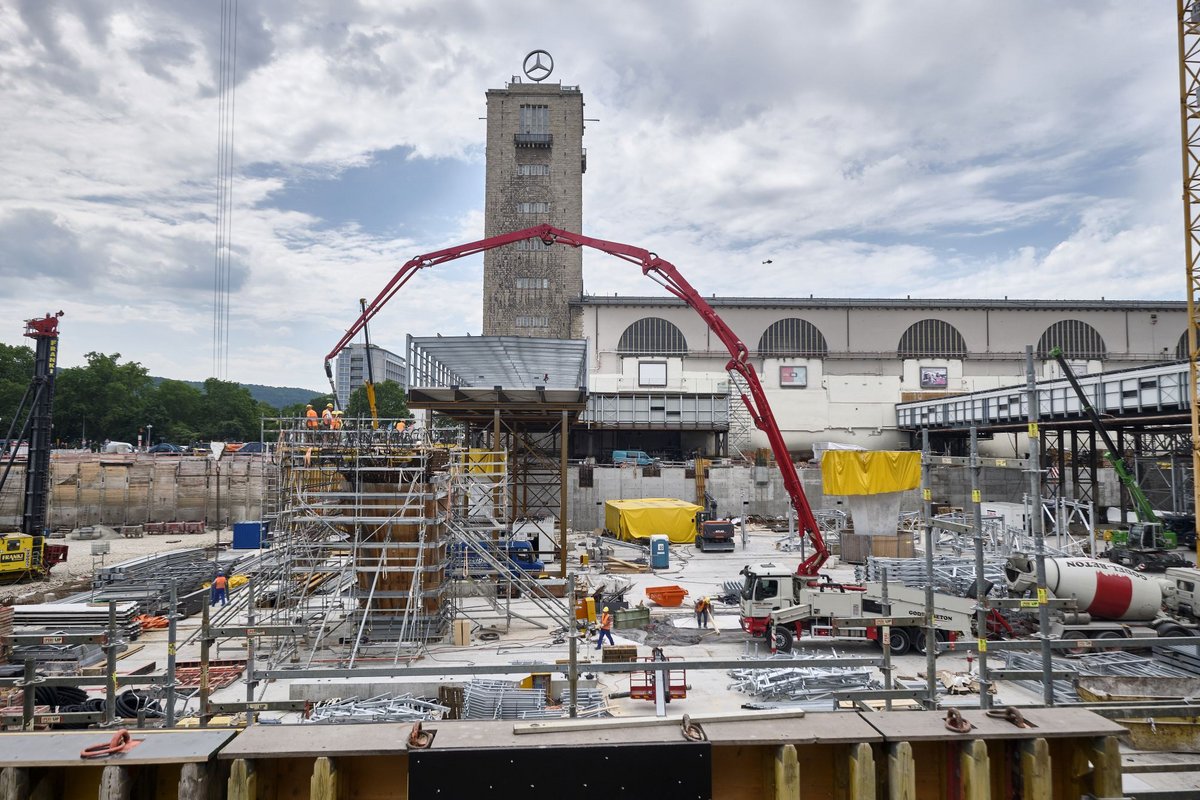 Daraus wird vermutlich kein wirtschaftlich optimal bemessener Bahnhof: Stuttgart-21-Baustelle. Fotos: Joachim E. Röttgers