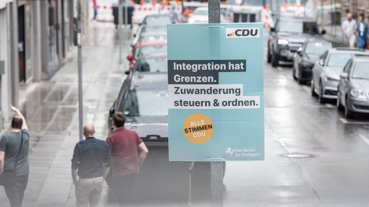 Könnte auch von der AfD sein: CDU-Wahlplakat für die Gemeinderatswahl in Stuttgart im Juni 2024. Foto: Jens Volle