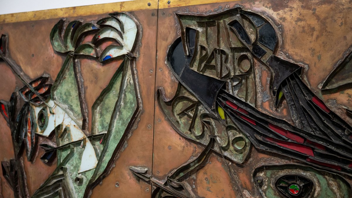 "Til Pablo Picasso" – Detail aus Neschs Heiligem Sebastian. Foto: Jens Volle