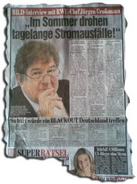 Großmann-Märchen in der "Bild": Ohne AKWs gehen die Lichter aus. Quelle: klima-luegendetektor.de