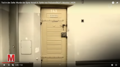 Tod in Zelle 143: "Der Raum brennt und qualmt." Screenshot Monitor