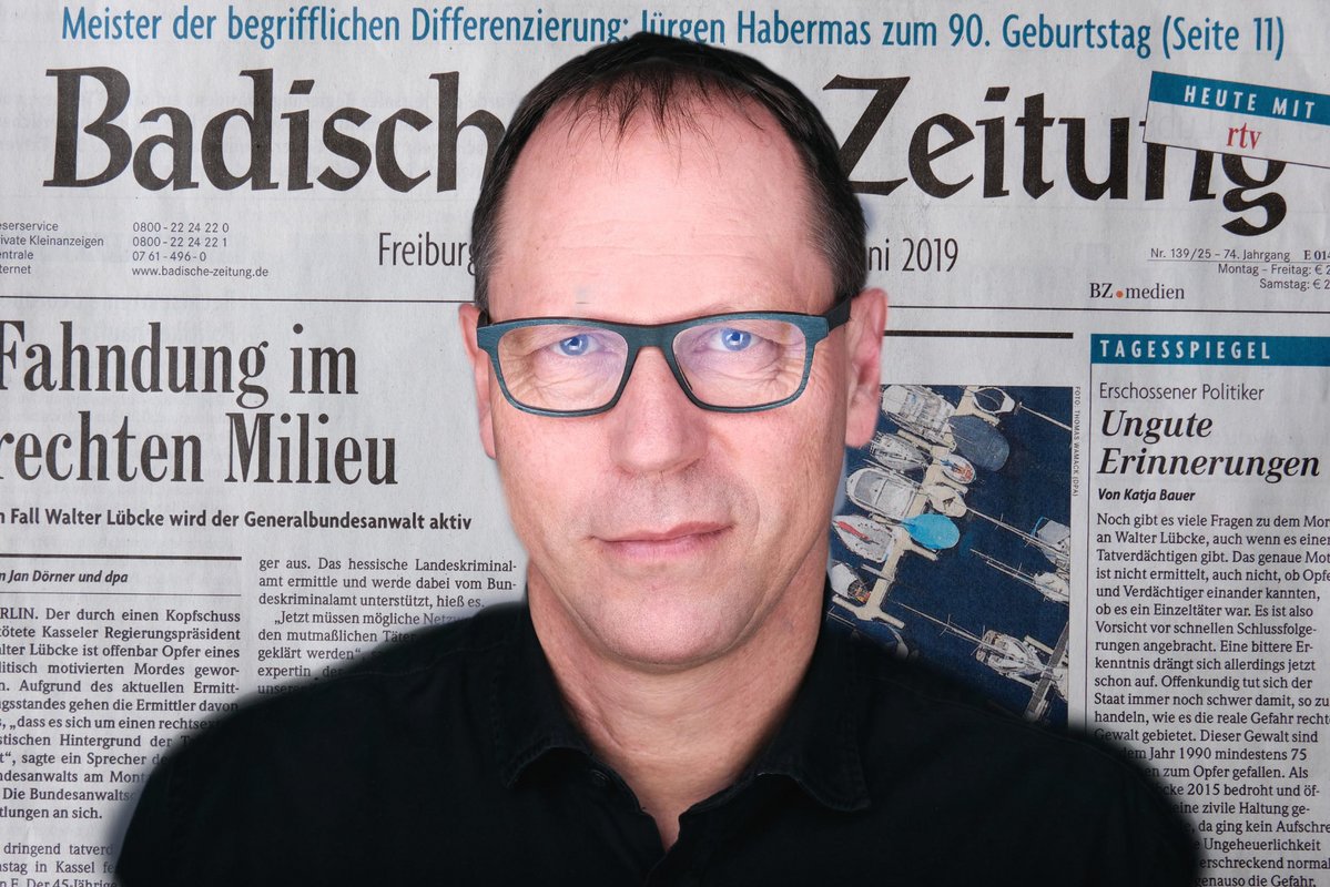 Er mache einen ziemlich guten Job, sagt BZ-Chefredakteur Thomas Fricker. Danach sieht es momentan nicht aus. Foto + Montage: Joachim E. Röttgers