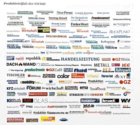 Das Reich der SWMH: vom "Schwarzwälder Boten" bis zu "fernweh-aktuell". Grafik: SWMH