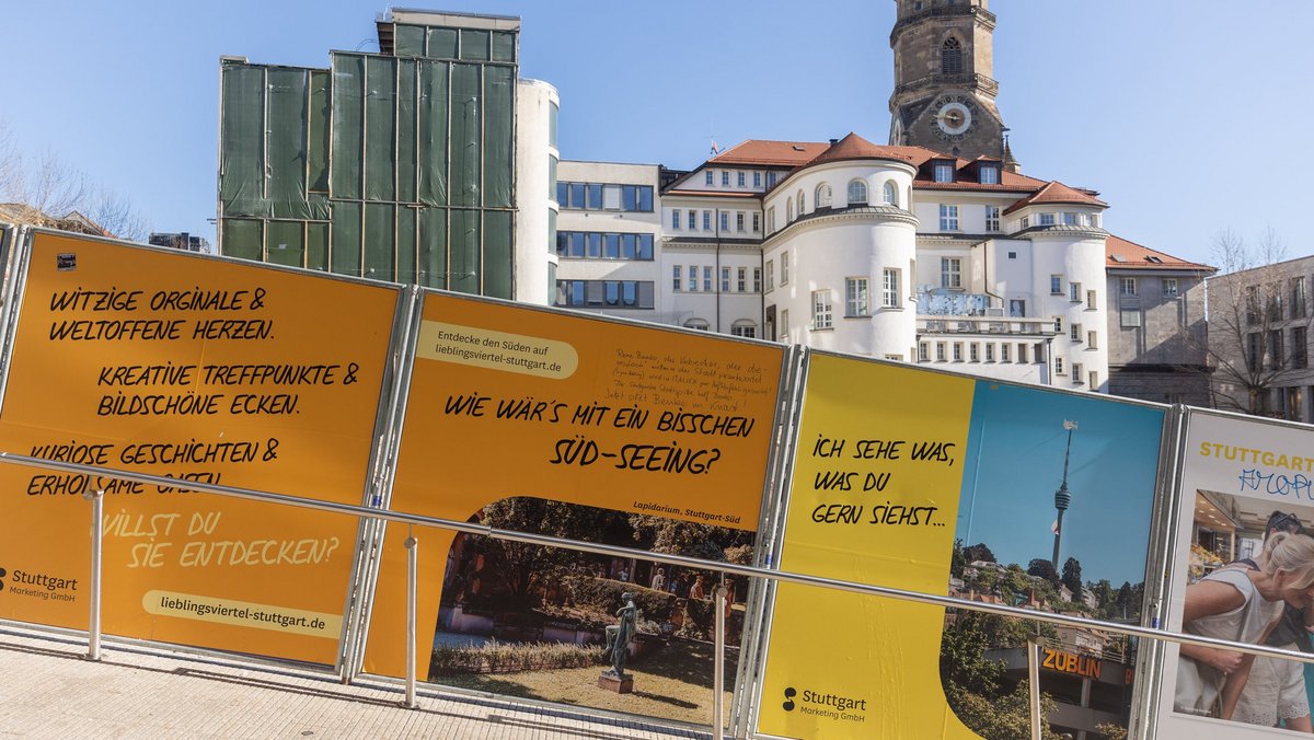 Das Stuttgarter Stadtmarketing bemüht sich, das Grauen schönzumalen. Das Stuttgarter Stadtmarketing bemüht sich, das Grauen schönzumalen.